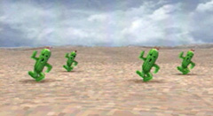 A group of cheerful cactuars in their natural habitat.